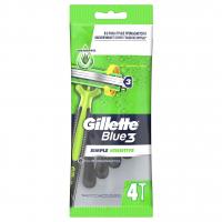 Gillette - Станки для бритья одноразовые Blue Simple3 Sensitive 4шт