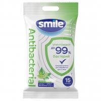 Smile  - Антибактериальные Влажные салфетки с витаминами 15шт