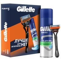 Gillette - Подарочный набор Fusion (Станок для бритья + Гель для бритья Series 200мл)