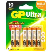 GP Batteries - Батарейки алкалиновые Ultra LR03 AAA 6шт блистер