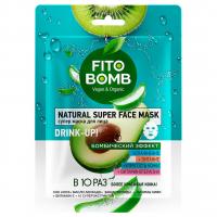fito косметик - Fito Bomb Тканевая супер маска для лица Увлажнение + Питание + Упругость кожи + Витаминотерапия 25мл