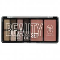 TF cosmetics - Палетка для макияжа Beauty Set, тон 10 серо-бежевая палитра