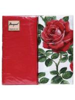 Bouquet - Салфетки двухслойные Английская роза MIX с красным 33х33см 20л