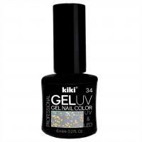 Kiki - Гель-лак для ногтей, тон 34 прозрачный с блестками