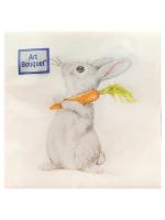 Bouquet - Салфетки двухслойные Кролик и морковка 20х20 30шт