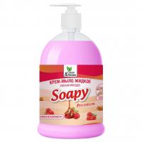 Clean&Green - Soapy Крем-мыло жидкое увлажняющее Малина в карамели 1000мл дозатор