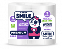 Бумажный Бум - Туалетная бумага Smile Panda 3 слоя 4 рулона