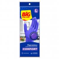 Big City Life - Перчатки латексные суперчувствительные Comfort, размер L, фиолетовые