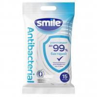 Smile  - Антибактериальные Влажные салфетки с D-пантенолом 15шт
