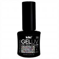 Kiki - Гель-лак для ногтей, тон 35 серебристый металлик с блестками