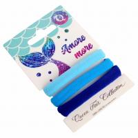 Queen Fair - Резинка для волос Трио 5,5см (набор 3шт) синие оттенки 