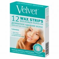 Velvet - Восковые полоски для лица Деликатное удаление волос 12шт