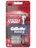 Gillette - Станок для бритья Sensor3 Red станок+6 кассет 