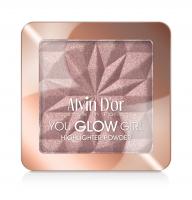 Alvin D'Or - Пудровый хайлайтер You Glow Girl, тон 04 розовое сияние 9,6г