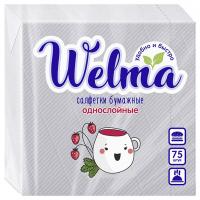 Welma - Салфетки бумажные однослойные 75шт белые