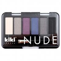 Kiki - Тени для век Nude, тон 906 белый, серебро, темно-сливовый, синий, графит, черный