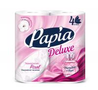 Papia - Туалетная бумага четырехслойная Deluxe Райский цветок 4 рулона