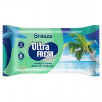 Ultra Fresh - Универсальные Влажные салфетки Breeze 15шт