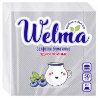 Welma - Салфетки бумажные однослойные 50шт белые