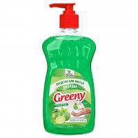 Clean&Green - Greeny Premium Средство для мытья посуды Лайм и мята 1000мл с дозатором