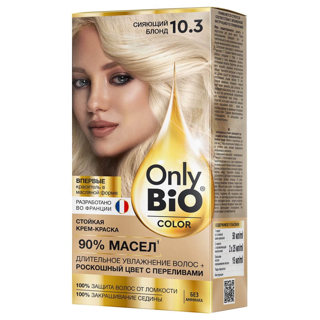 Стойкая крем-краска д/волос «only Bio Color» 10.3 Сияющий блонд
