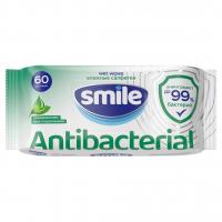 Smile  - Антибактериальные Влажные салфетки с соком подорожника 60шт