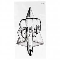 Прочее - Татуировка на тело чёрная "Средний палец" 21х15см 