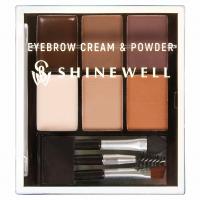Shinewell - Универсальный набор для стилизации бровей №3 темно-коричневый