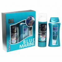 Фестива - Набор мужской Blue Marine Cool (Гель для душа 250мл+Пена для бритья 200мл) 