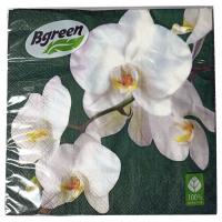 Bulgaree Green - Салфетки бумажные 33*33 трехслойные Орхидея