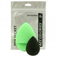 Shinewell - Спонжи для нанесения и удаления макияжа 2шт каплевидный, с кармашком