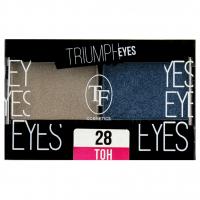 TF cosmetics - Тени для век двухцветные Triumph Eyes, тон 28 Пыльный бежевый и Индиго