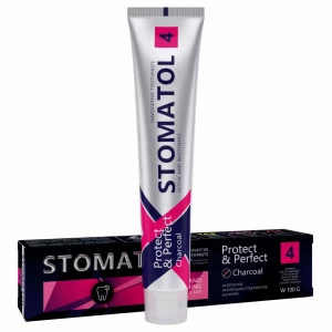 Stomatol - Зубная паста для защиты от зубного камня 4 Charcoal 100г