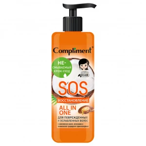 Compliment - Несмываемый крем-уход для поврежденных и ослабленных волос SOS восстановление 400мл