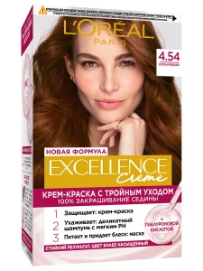 L'Oreal Paris - Excellence Стойкая Крем-краска, тон 4.54 Богатый медный