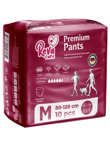 Reva Care - Впитывающие трусы для взрослых одноразовые, размер M 80-120см 10шт