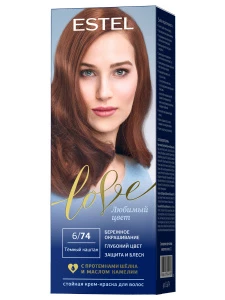 Estel - LOVE Стойкая крем-краска для волос, тон 6/74 темный каштан 