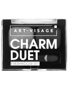 Art-Visage  - Тени для век двойные Charm Duet, тон 04 серый металлик / темный графит