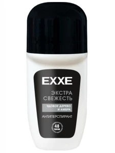 EXXE - Антиперспирант роликовый Экстрасвежесть Удовое дерево и амбра 50мл мужской