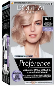 L'Oreal Paris - Préférence Cool Blondes Стойкая Краска для волос, тон 8.12 Аляска, светло-русый пепельно-бежевый