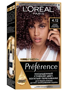 L'Oreal Paris - Preference Крем-краска, тон 4.12 Глубокий каштановый перламутровый