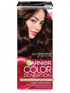 Garnier - Роскошь цвета Крем-краска для волос, тон 4.12 холодный алмазный шатен