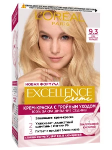 L'Oreal Paris - Excellence Стойкая Крем-краска, тон 9.3 Очень светло-русый золотистый