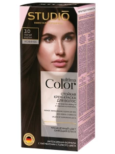 Studio Professional - Ultima Color Стойкая Крем-краска для волос, тон 3.0 темный каштан