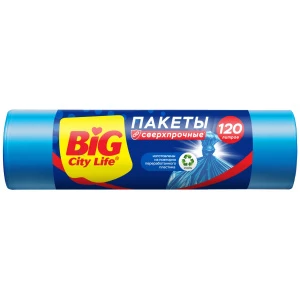 Big City Life - Пакеты для мусора сверхпрочные 70*106см 120л 10шт синие