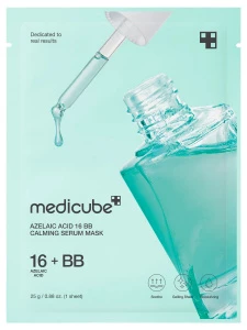 Medicube - Маска для лица успокаивающая с 16% азелаиновой кислоты Azelaic Acid 16 BB Calming Serum Mask 25г