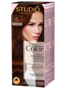 Studio Professional - Ultima Color Стойкая Крем-краска для волос, тон 7.45 яркий медный