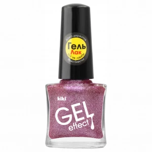 Kiki - Лак для ногтей Gel Effect, тон 075 сиреневый с блесками