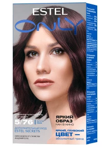Estel - Only Краска для волос, тон 5/76 femme fatale / светлый шатен коричнево-фиолетовый