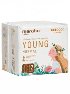 MARABU - Прокладки ультратонкие для подростков Young Normal 180мм 12шт